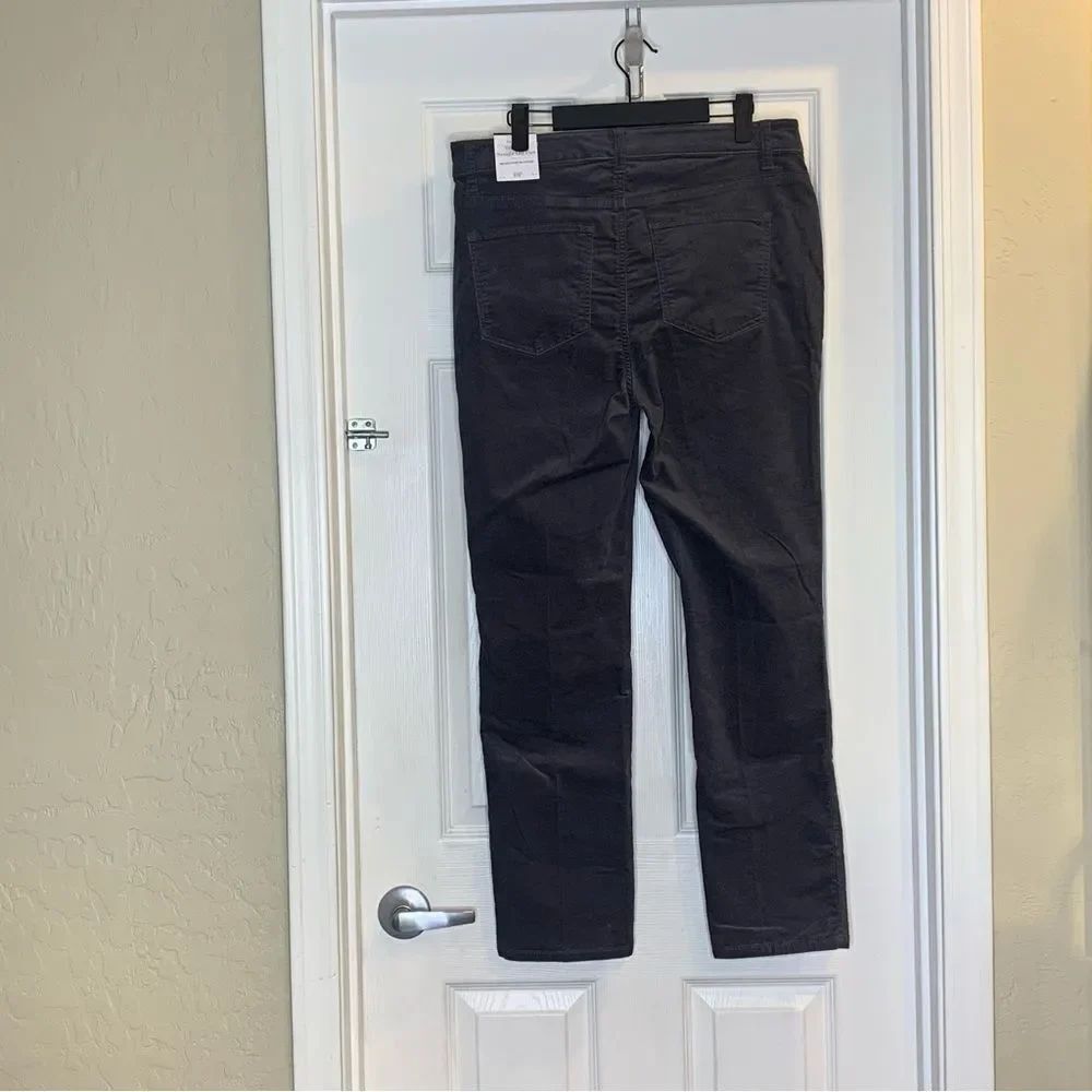 Talbots Velveteen Straight Leg Pants Size 10P Gray - Picture 2 of 12